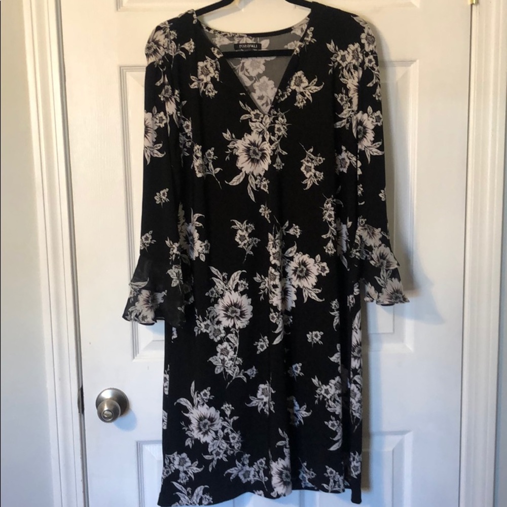 Black and white floral dress